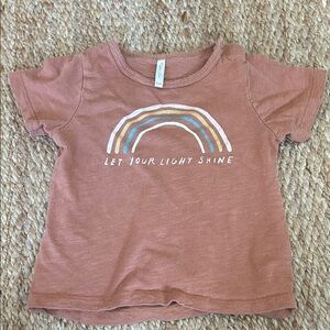 Rylee + Cru 'Let Your Light Shine' Rainbow Tee - Brown